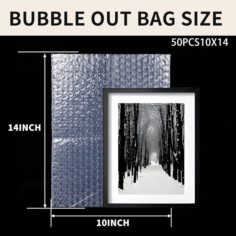 AFROX 10 x 14 Inch Bubble Pouches Wrap, 50Pcs Bubble Out Bags Pouches Double Walled Wrap Pouches Protective Cushioning Bubble Pouch for Packing, Moving, Shipping and Storage - Image 2